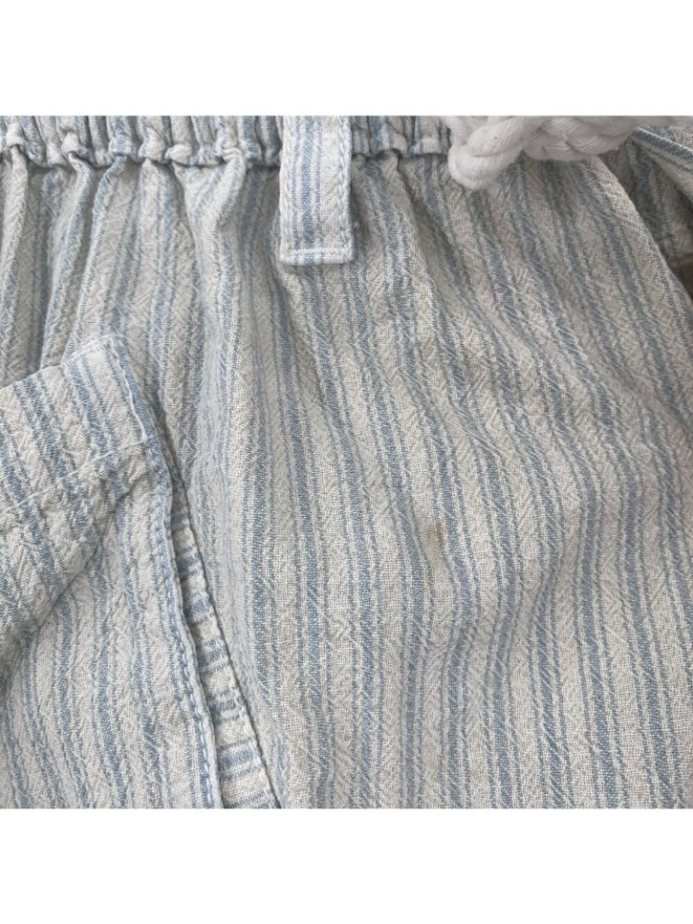 Free People Small Runyon Sky Blue Stripe Oversized Drawstring Harem Pants STAIN - Picture 9 of 16